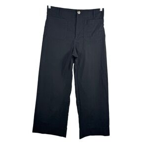 Maeve by Anthropologie Colette Black Wide Cropped Pants money linen Size 31